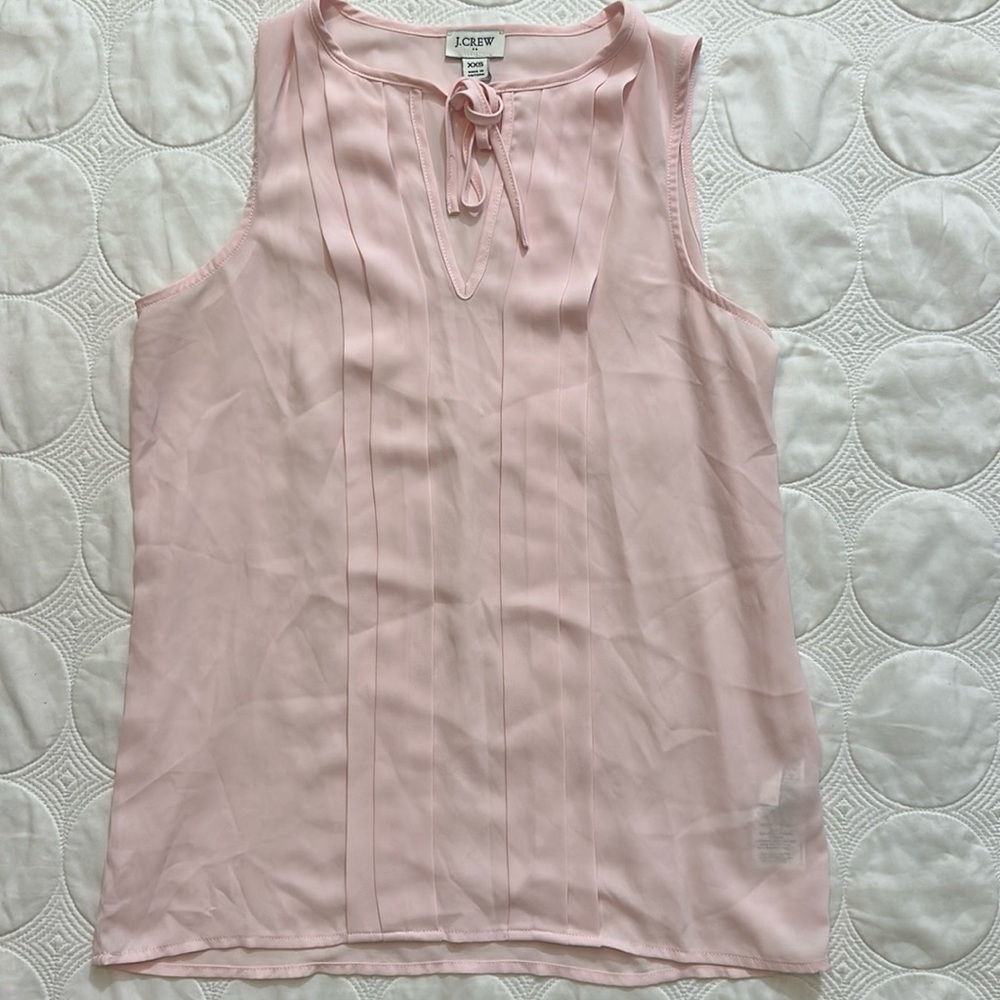 J Crew semi sheer sleeveless blouse - light pink